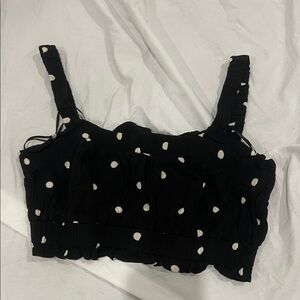 Black and White Polka Dot Women's crop top